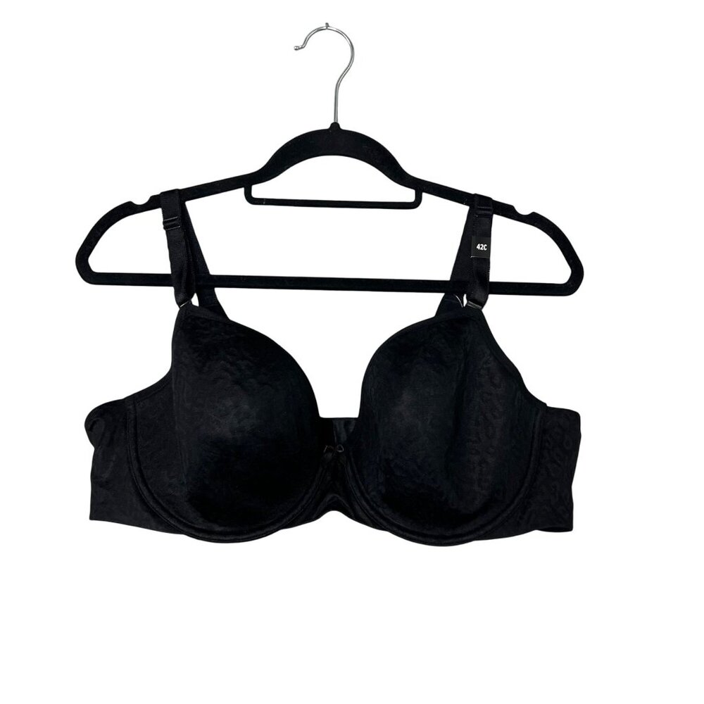 Torrid Curve Lightly Lined T-Shirt Bra Size 42C Black Leopard Underwire NWT
